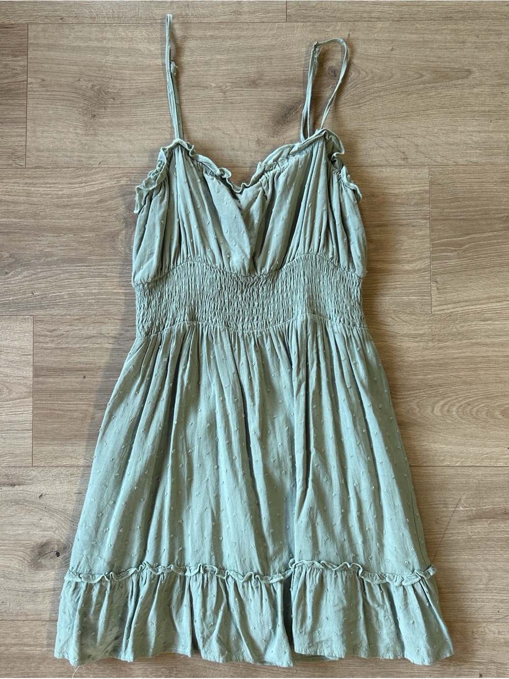 Paper Crane 100% RayonGreen Smocked Sundress